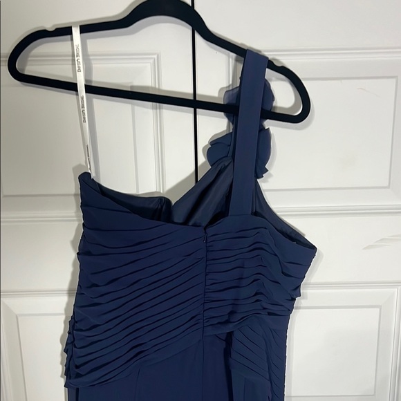 David’s Bridal Elegant One-Shoulder Blue Dress 16 - Picture 4 of 5